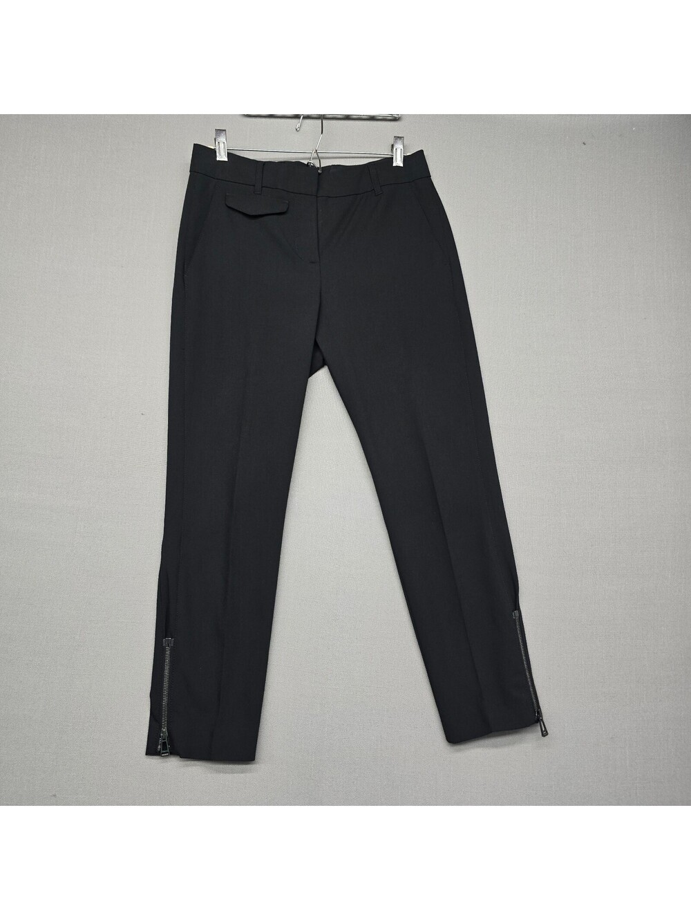 Belstaff Black Moto Ankle Zip Tailored Trousers D-Ring Back IT 38 US 2